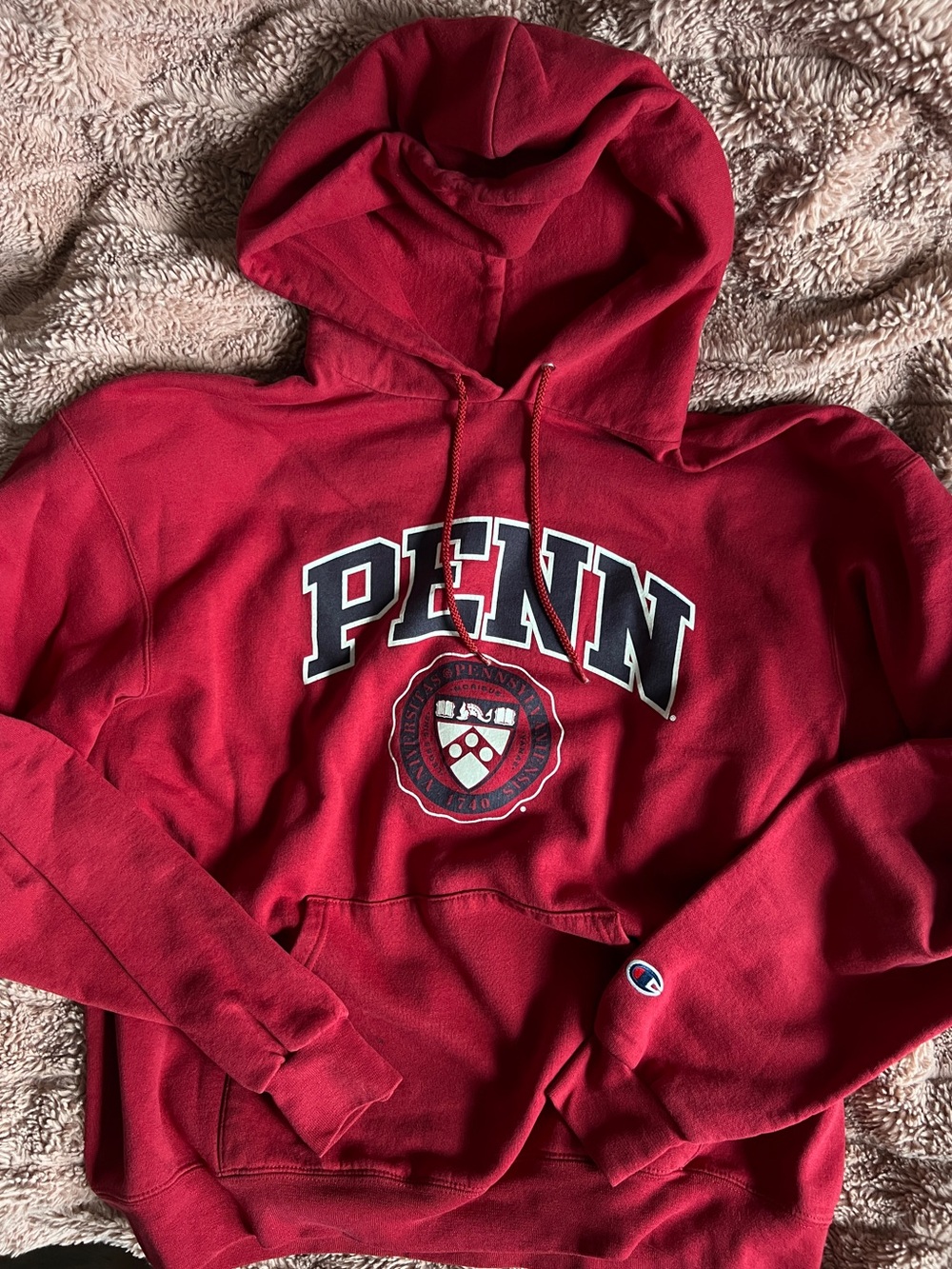 Vintage red University of Pennsylvania (UPenn) Champion hoodie
